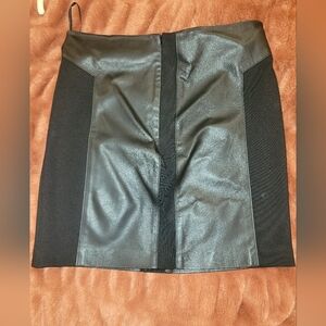 BB Dakota Black Leather Stretch Mini Skirt